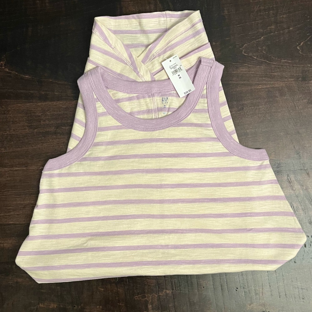 GAP Summer Set: Striped dress & floral tee. Girl's size 8. smoke free home. NWT